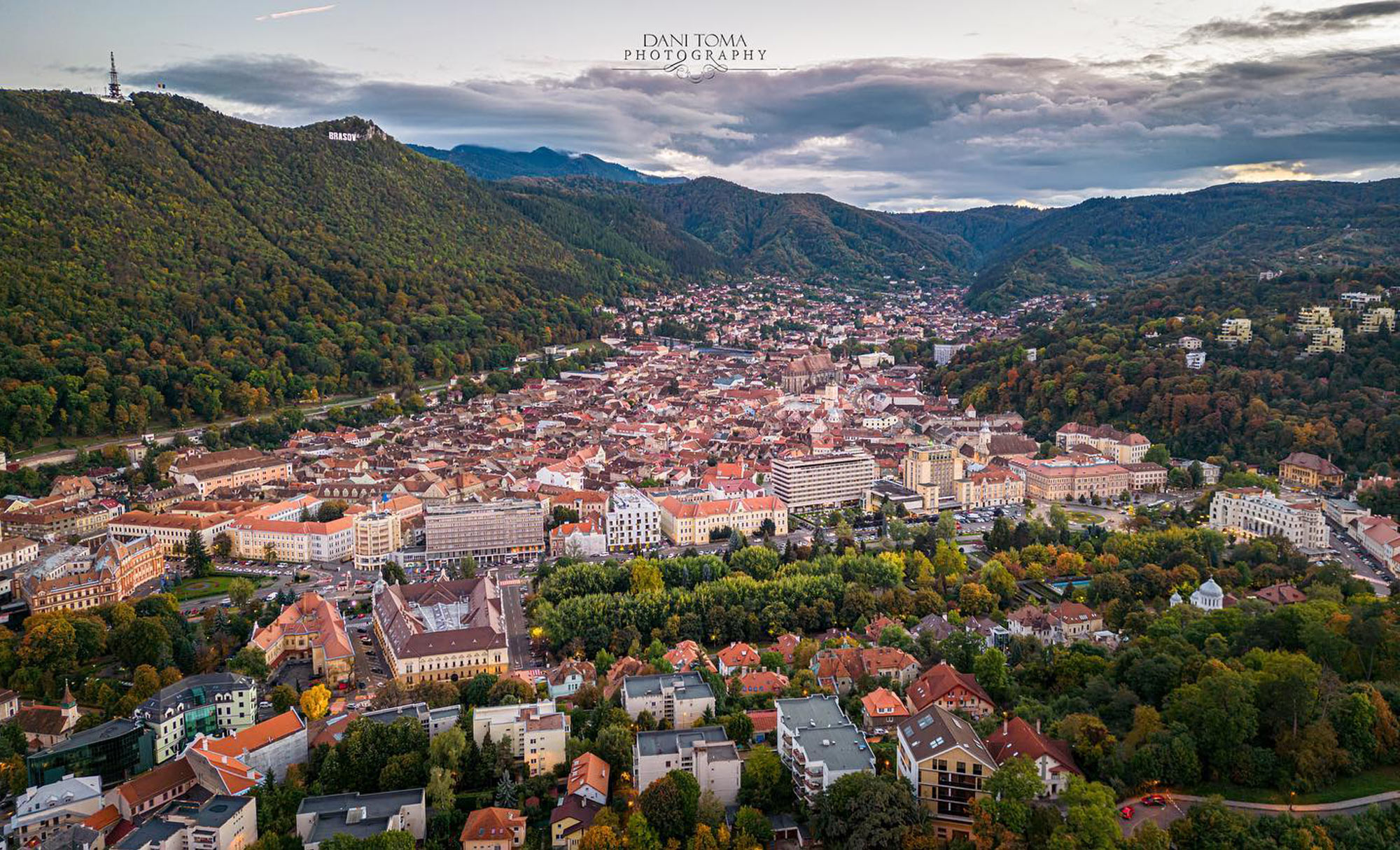 Brasov Old Town - Aerial View