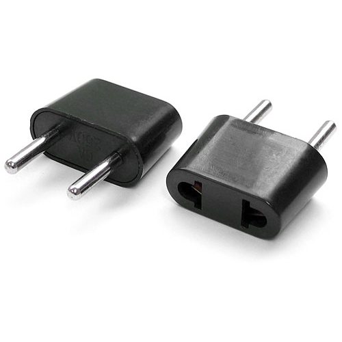 A plug adaptor is required for non-European appliances. Please remember that simple adapters do not convert voltage or frequency.