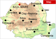 Baia Mare on map - Romania Physical Map