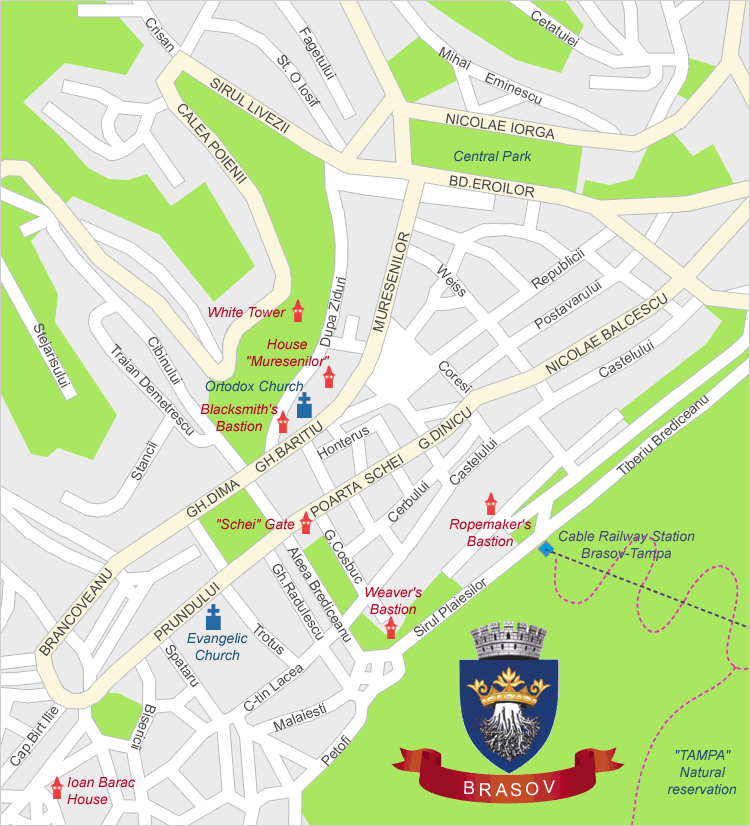 Brasov City Map (Harta Orasului Brasov)