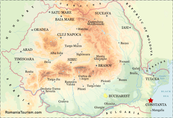 Constanta on Map (Harta Constanta - localizare)