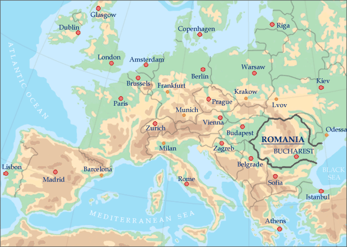 Romania In Europe Map Travel And Tourism Information Harta Europei