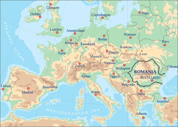 romania on map of europe Romania In Europe Map Travel And Tourism Information Harta Europei romania on map of europe