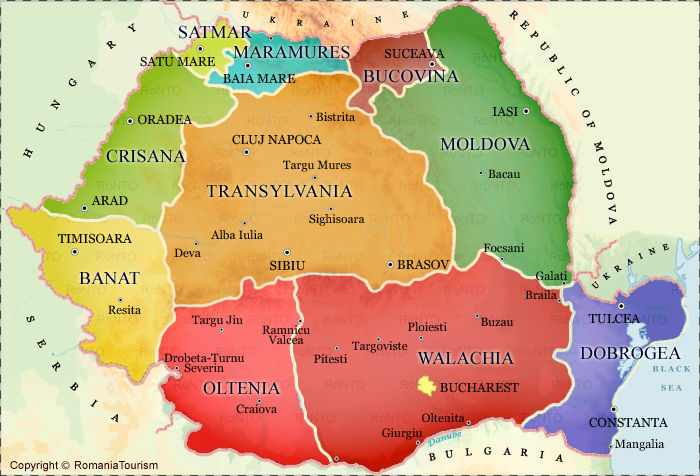 history of romania map