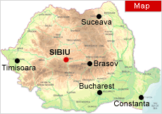 Sibiu sur la carte - Roumanie Carte Physique