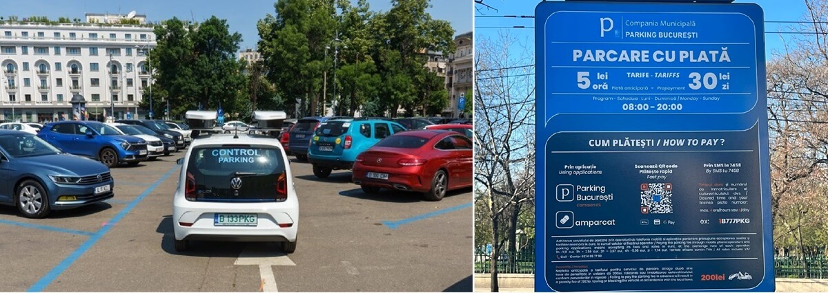 bucharest - street - parking - sign