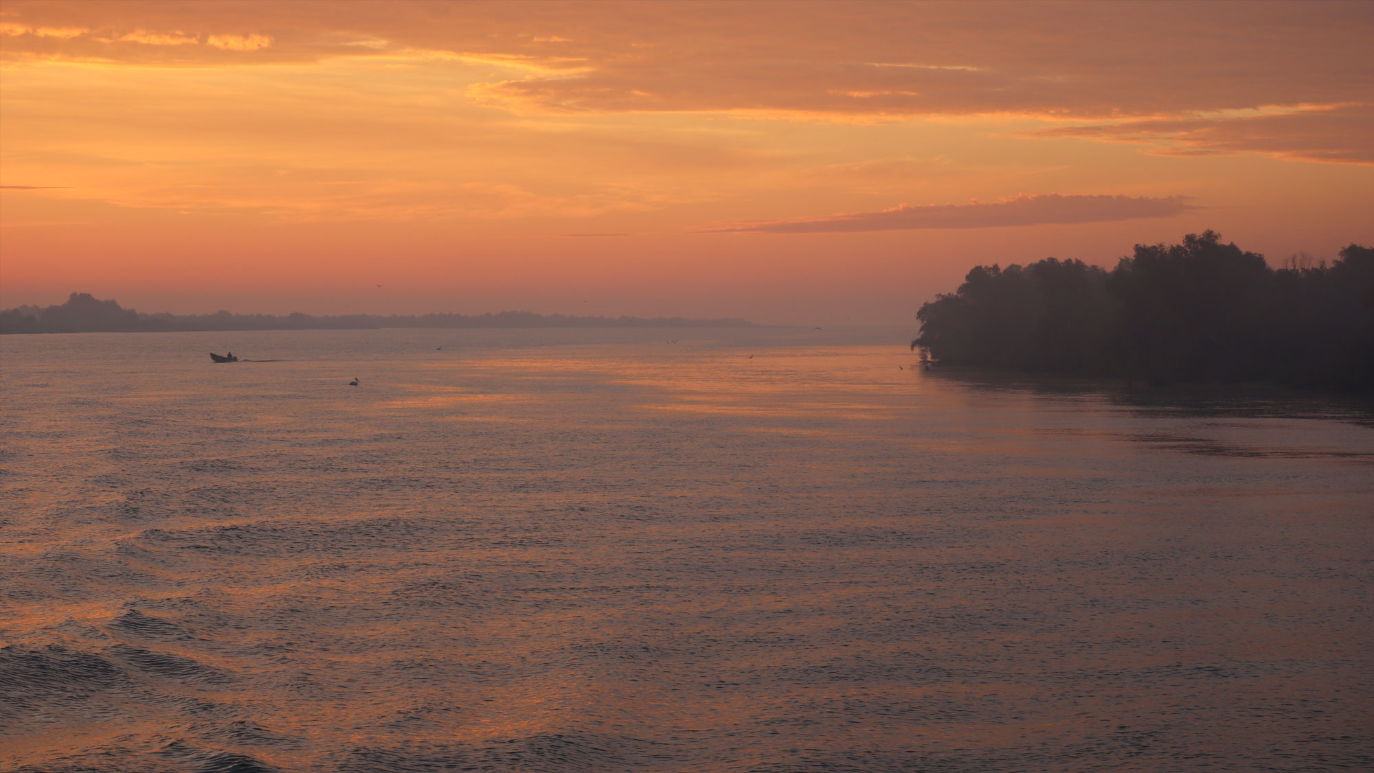 Fantastic sunset in The Danube Delta