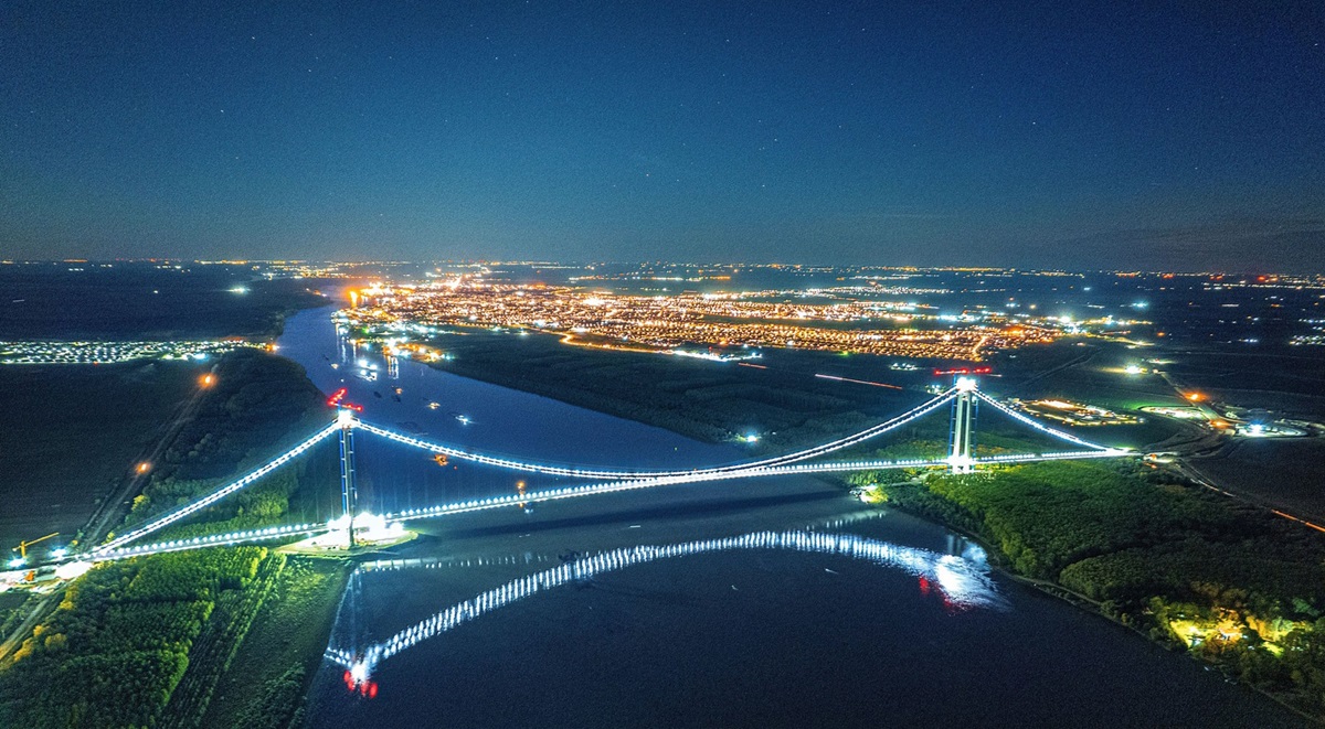 Braila - Galati Bridge over Danube River