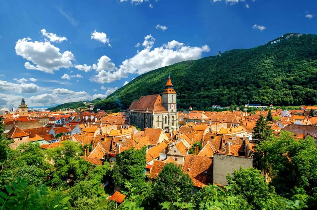 Brasov Old Town - Aerial View