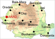 Arad on map - Romania Physical Map