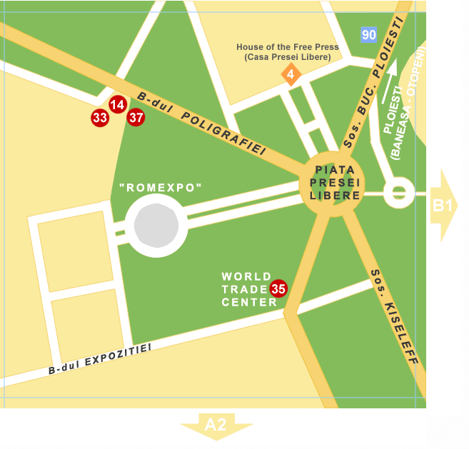 Detailed Bucharest Map (Hotels and Attractions)