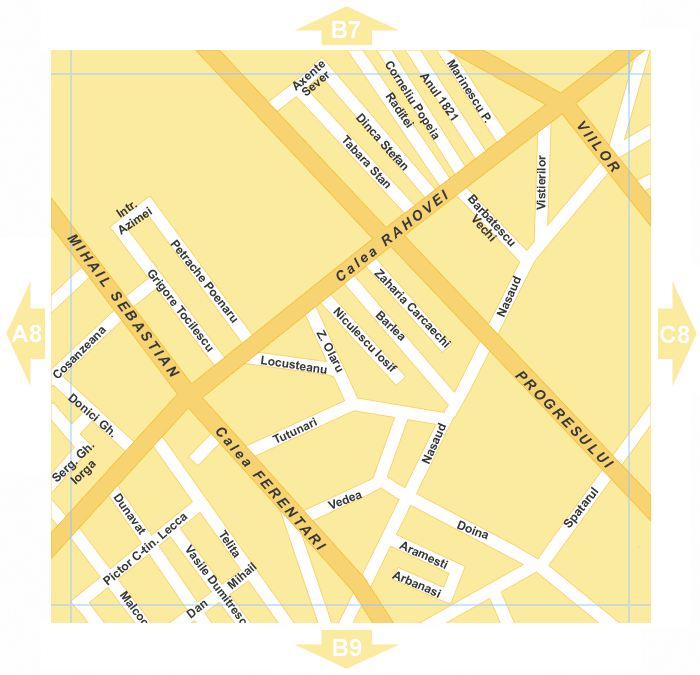 Bucharest Detailed Street Map - Hotels and Attractions