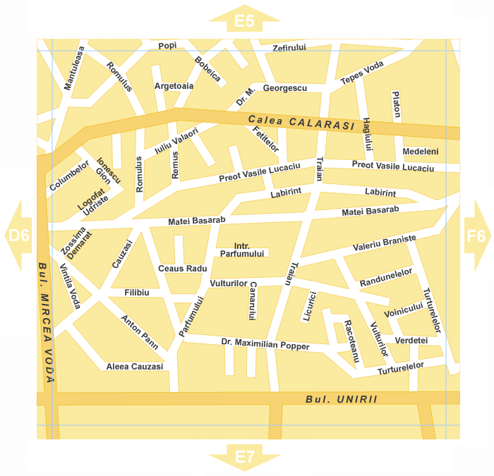 Bucharest Detailed Street Map - Hotels and Attractions