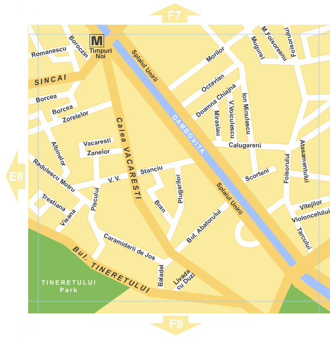 Bucharest Detailed Street Map - Hotels and Attractions