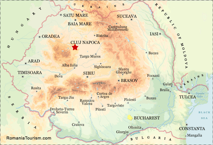 Cluj Napoca on Map (Harta Cluj Napoca - localizare)