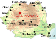 Cluj-Napoca on map - Romania Physical Map