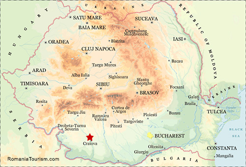 Craiova on Map