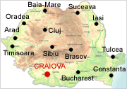 Craiova on map - Romania Physical Map