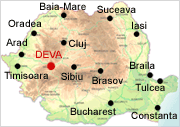 Deva on map - Romania Physical Map