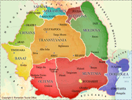 Romania - Regions Map - Moldova and Bucovina