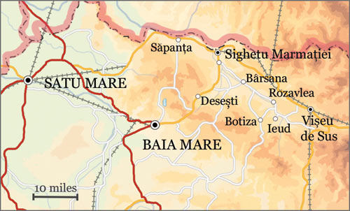 Romania Itinerary Map (The traditional Villages of Maramures)