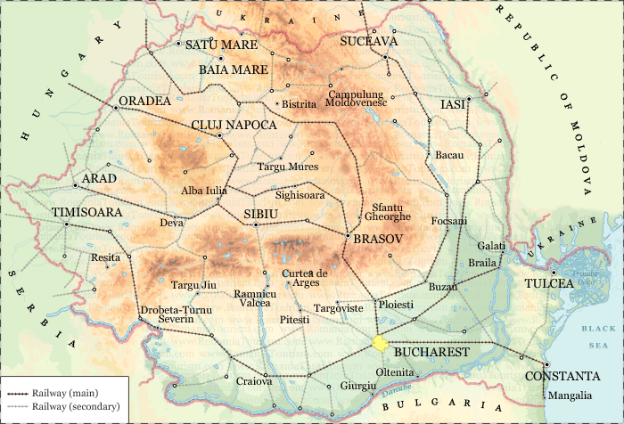 Romania - Rail Map (Harta Cailor Ferate Romane)
