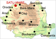 Satu Mare on map - Romania Physical Map