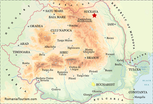 Suceava on Map