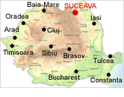 Suceava on map - Romania Physical Map