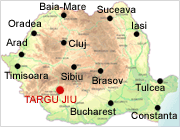 Targu Jiu on map - Romania Physical Map