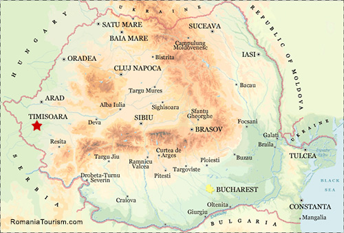 Timisoara on Map