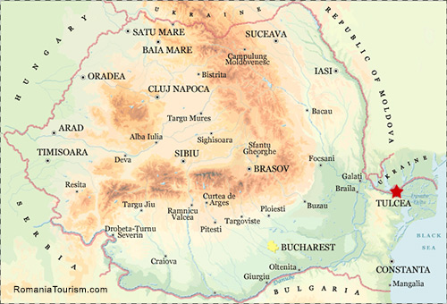 Tulcea on Map