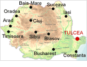 Tulcea on map - Romania Physical Map